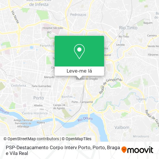 PSP-Destacamento Corpo Interv Porto mapa