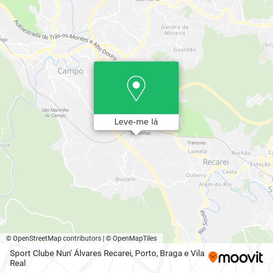 Sport Clube Nun' Álvares Recarei mapa