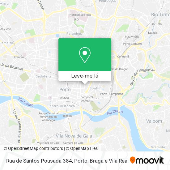 Rua de Santos Pousada 384 mapa