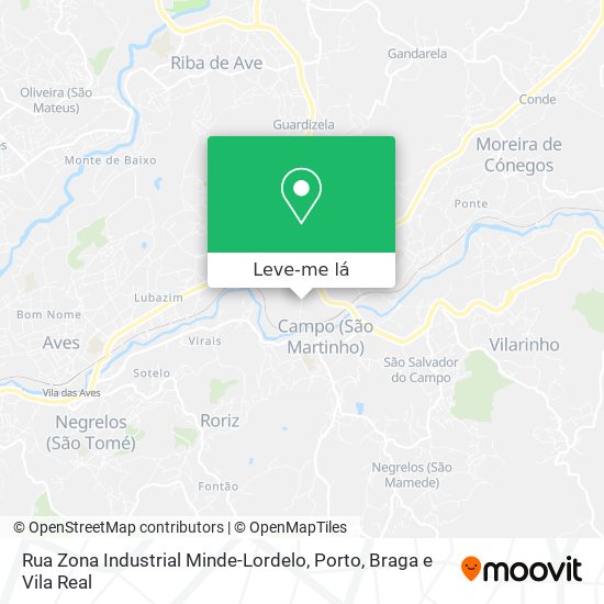 Rua Zona Industrial Minde-Lordelo mapa