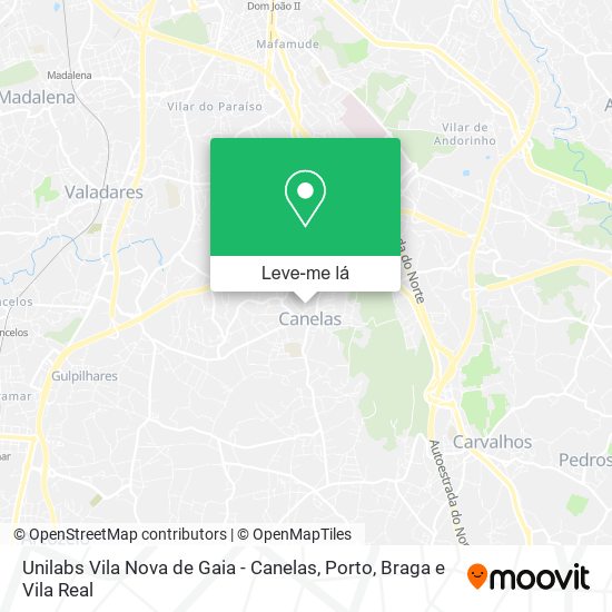 Unilabs Vila Nova de Gaia - Canelas mapa