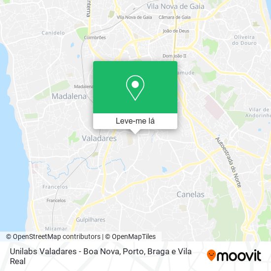 Unilabs Valadares - Boa Nova mapa