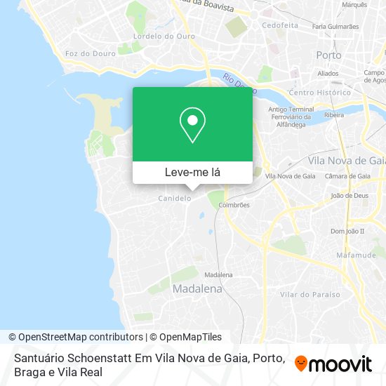 Santuário Schoenstatt Em Vila Nova de Gaia mapa