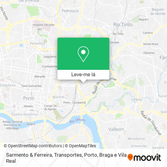 Sarmento & Ferreira, Transportes mapa