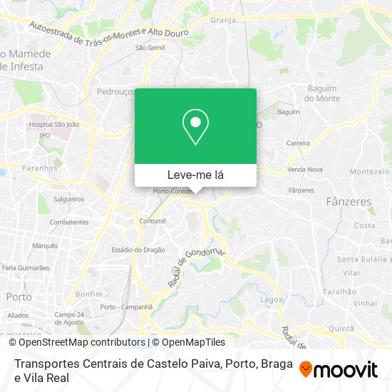 Transportes Centrais de Castelo Paiva mapa