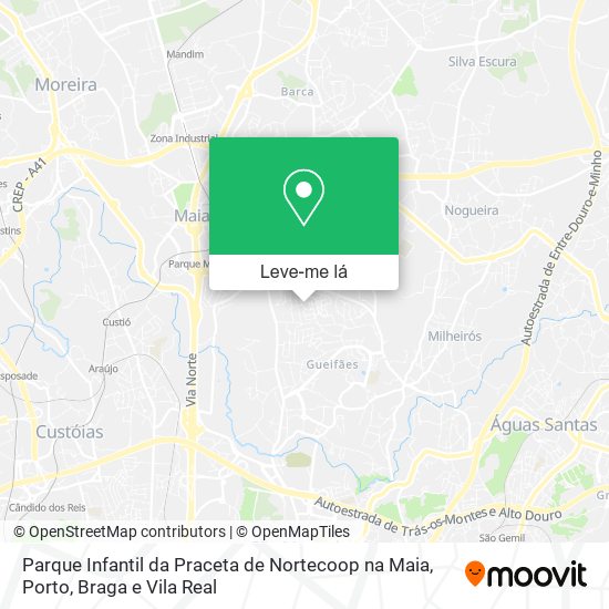 Parque Infantil da Praceta de Nortecoop na Maia mapa