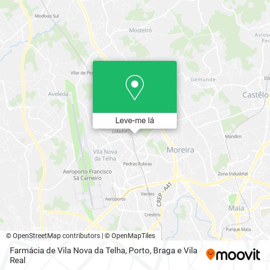 Farmácia de Vila Nova da Telha mapa