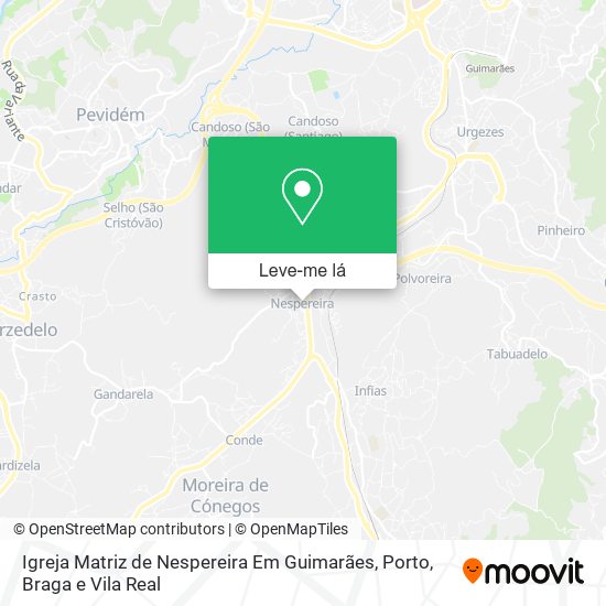 Igreja Matriz de Nespereira Em Guimarães mapa