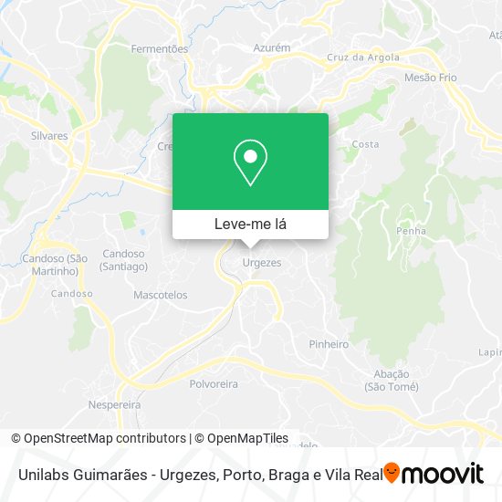 Unilabs Guimarães - Urgezes mapa