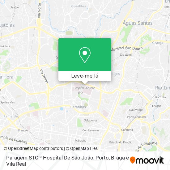 Paragem STCP Hospital De São João mapa