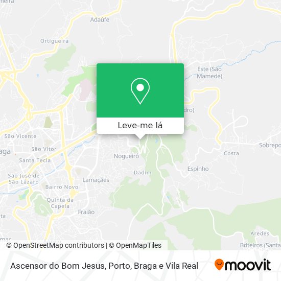 Ascensor do Bom Jesus mapa