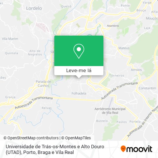 Universidade de Trás-os-Montes e Alto Douro (UTAD) mapa