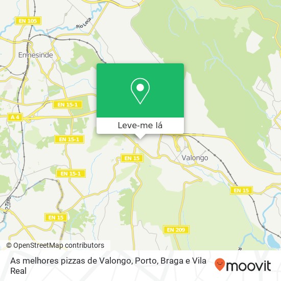As melhores pizzas de Valongo mapa