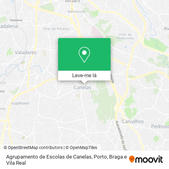 Agrupamento de Escolas de Canelas mapa