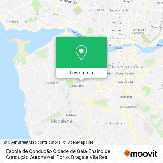 Escola de Condução Cidade de Gaia-Ensino de Condução Automóvel mapa