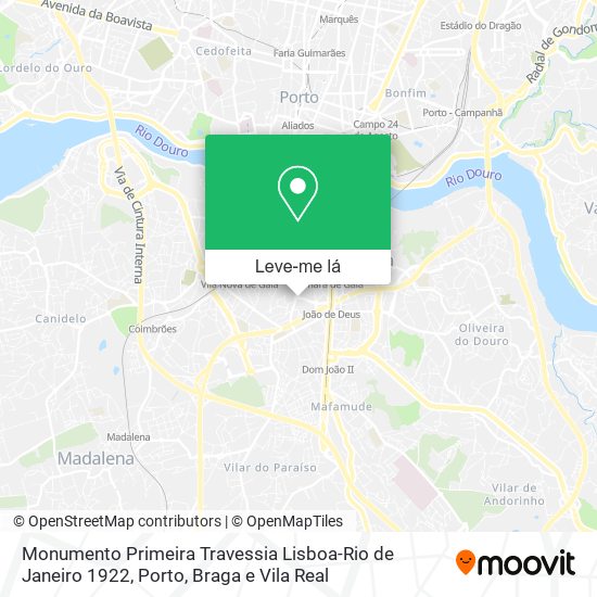 Monumento Primeira Travessia Lisboa-Rio de Janeiro 1922 mapa