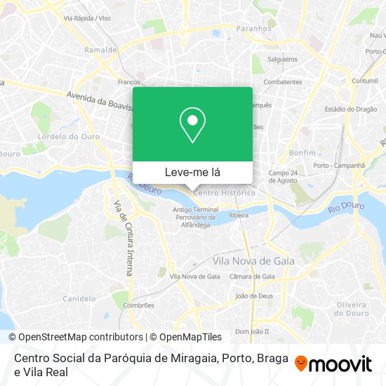 Centro Social da Paróquia de Miragaia mapa
