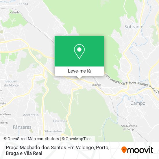 Praça Machado dos Santos Em Valongo mapa