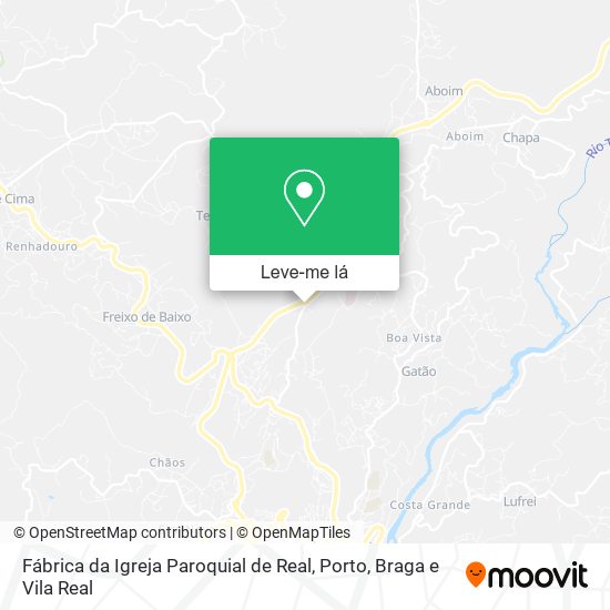 Fábrica da Igreja Paroquial de Real mapa