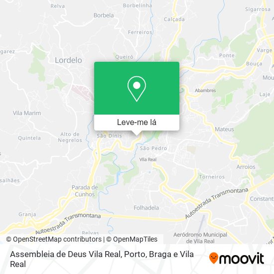 Assembleia de Deus Vila Real mapa