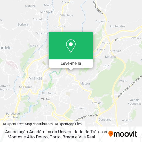 Associação Académica da Universidade de Trás - os - Montes e Alto Douro mapa