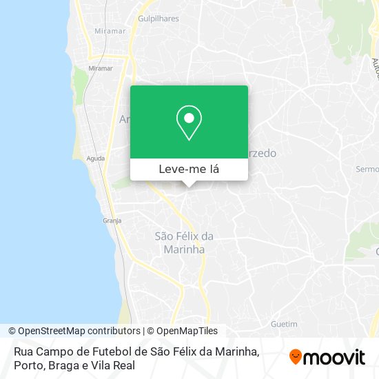 Rua Campo de Futebol de São Félix da Marinha mapa