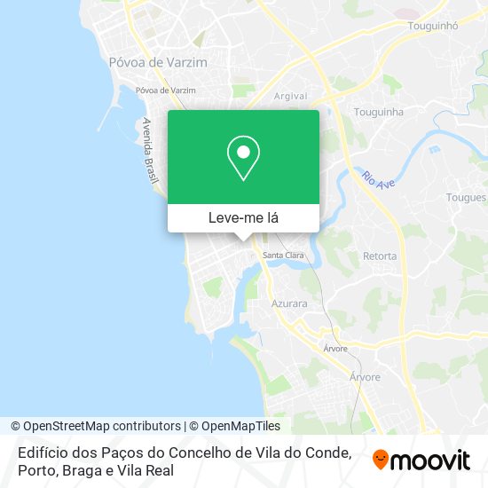 Edifício dos Paços do Concelho de Vila do Conde mapa