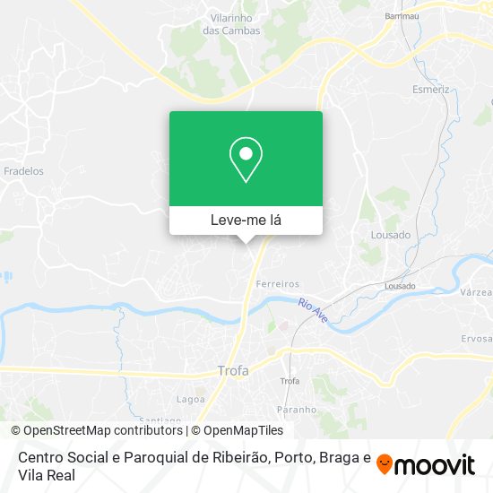 Centro Social e Paroquial de Ribeirão mapa