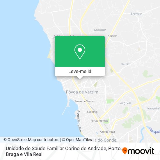 Unidade de Saúde Familiar Corino de Andrade mapa