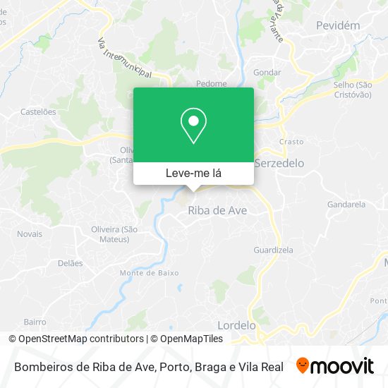 Bombeiros de Riba de Ave mapa