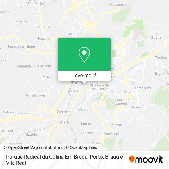 Parque Radical da Colina Em Braga mapa