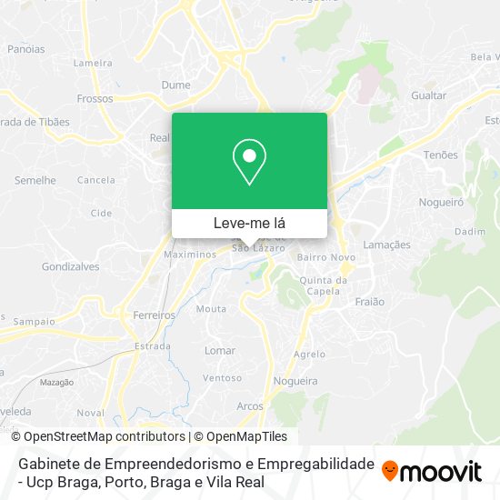 Gabinete de Empreendedorismo e Empregabilidade - Ucp Braga mapa