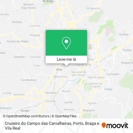 Cruzeiro do Campo das Carvalheiras mapa