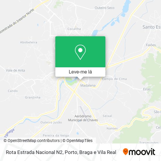 Rota Estrada Nacional N2 mapa