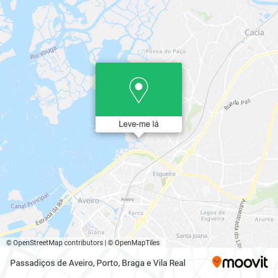 Passadiços de Aveiro mapa