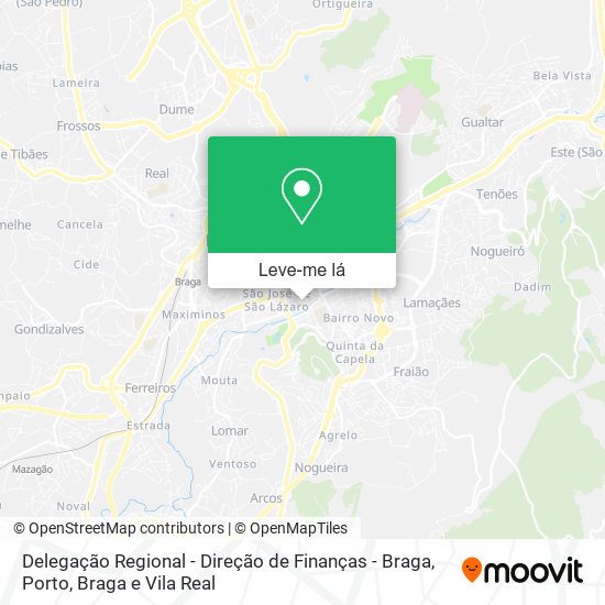Delegação Regional - Direção de Finanças - Braga mapa