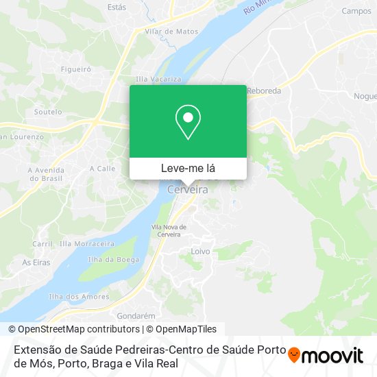 Extensão de Saúde Pedreiras-Centro de Saúde Porto de Mós mapa