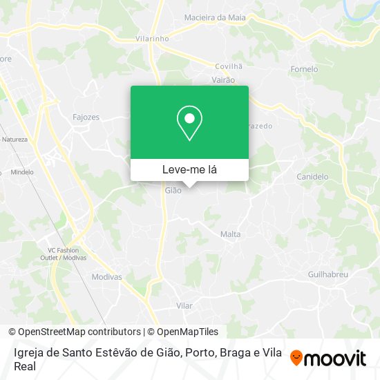 Igreja de Santo Estêvão de Gião mapa