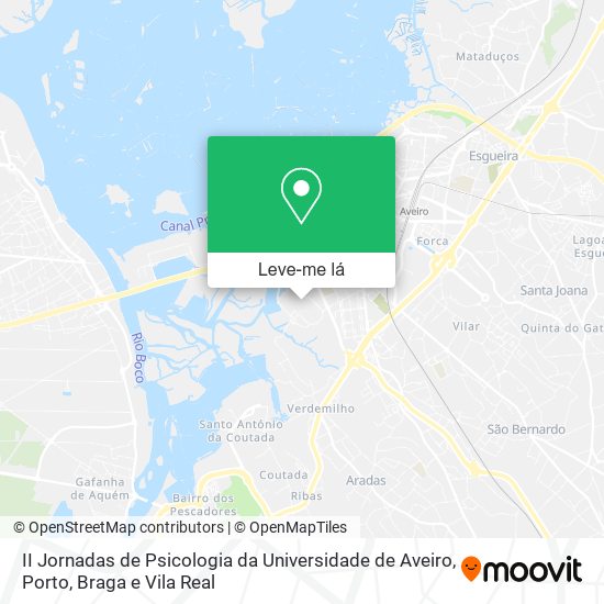II Jornadas de Psicologia da Universidade de Aveiro mapa
