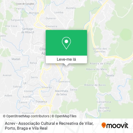 Acrev - Associação Cultural e Recreativa de Vilar mapa