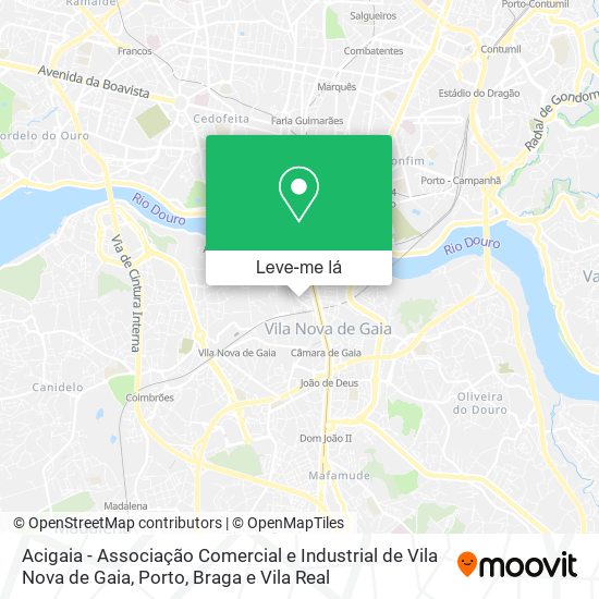 Acigaia - Associação Comercial e Industrial de Vila Nova de Gaia mapa