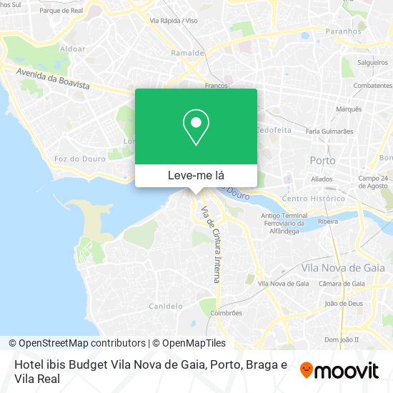 Hotel ibis Budget Vila Nova de Gaia mapa