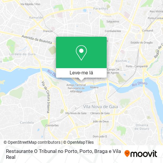 Restaurante O Tribunal no Porto mapa