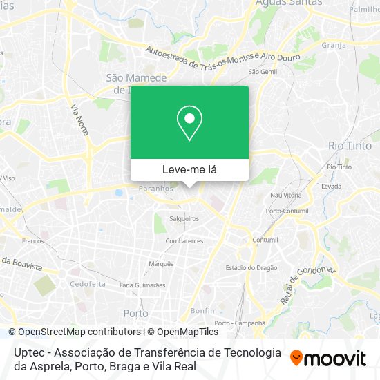 Uptec - Associação de Transferência de Tecnologia da Asprela mapa
