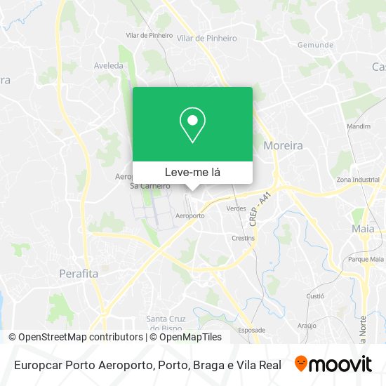 Europcar Porto Aeroporto mapa