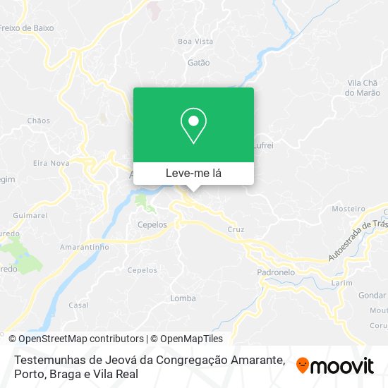 Testemunhas de Jeová da Congregação Amarante mapa