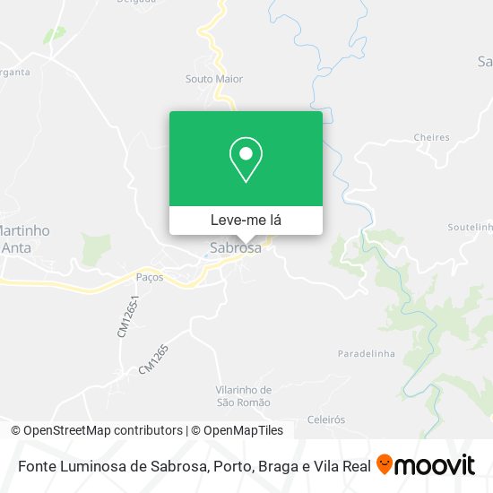 Fonte Luminosa de Sabrosa mapa