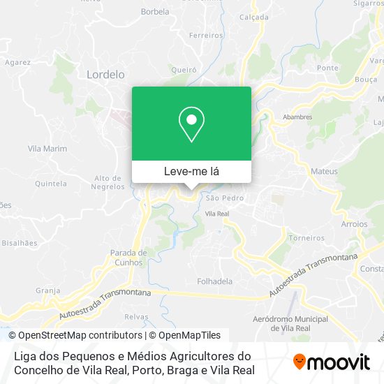 Liga dos Pequenos e Médios Agricultores do Concelho de Vila Real mapa