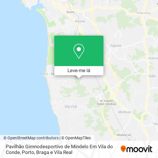 Pavilhão Gimnodesportivo de Mindelo Em Vila do Conde mapa