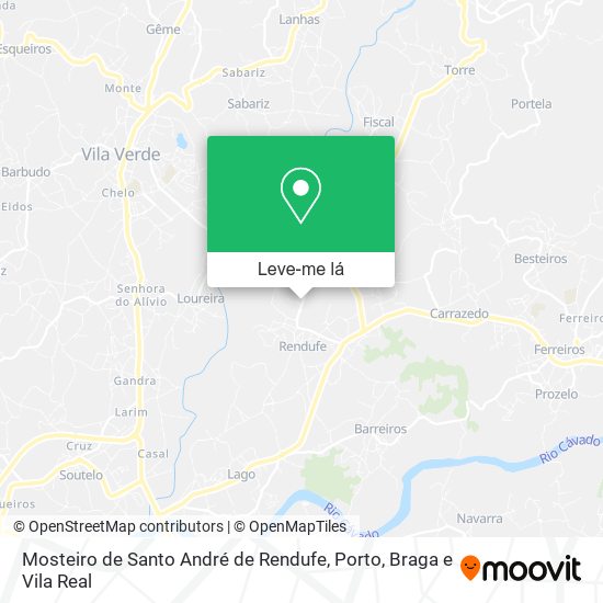 Mosteiro de Santo André de Rendufe mapa